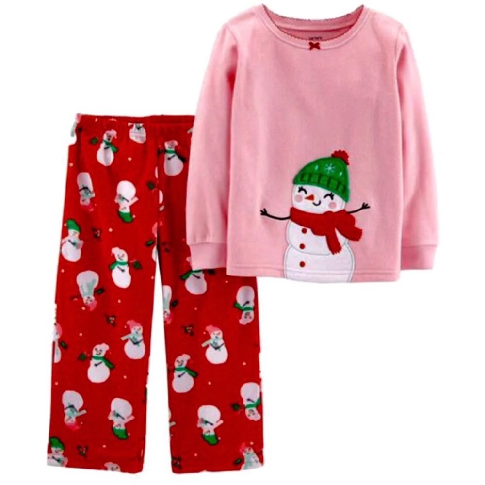 Carter’s Winter Snowman Girls Pajamas sz 10
